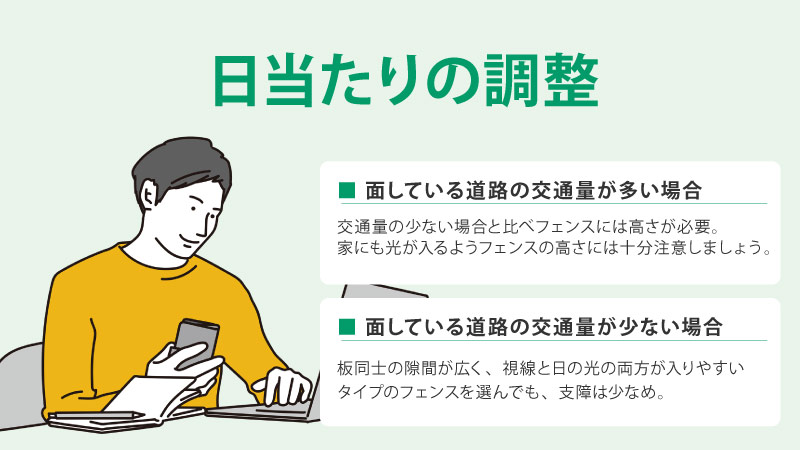 日当たりの調整